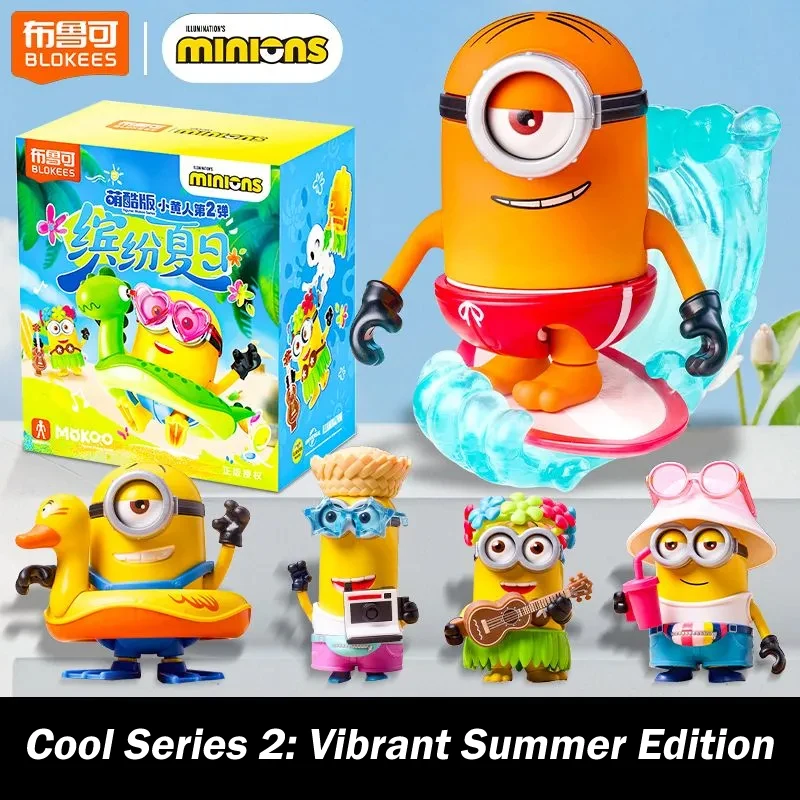 

Новая оригинальная серия Blokees Minions Kawaii Cool 2: яркая летняя версия слепая коробка Dave Phil Kevin Stuart Коллекционная игрушка в подарок