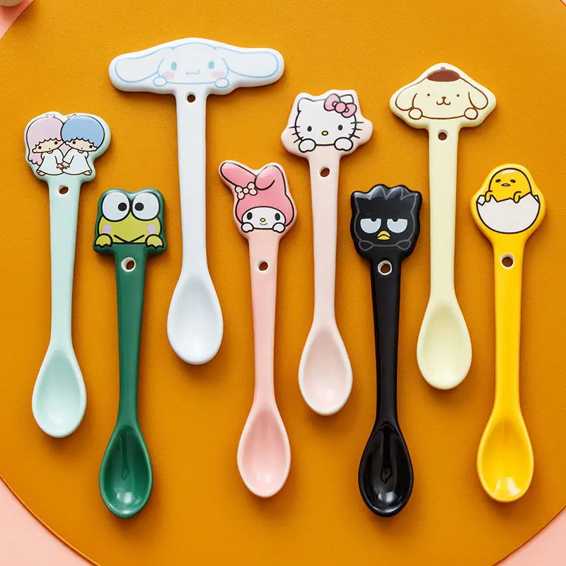 

Sanrio Kawaii Anime My Melody Hello Kitty Spoon Coffee Stir Spoon Cute Cartoon Spoon Cinnamoroll Ceramic Spoon Y2K Gifts Toys
