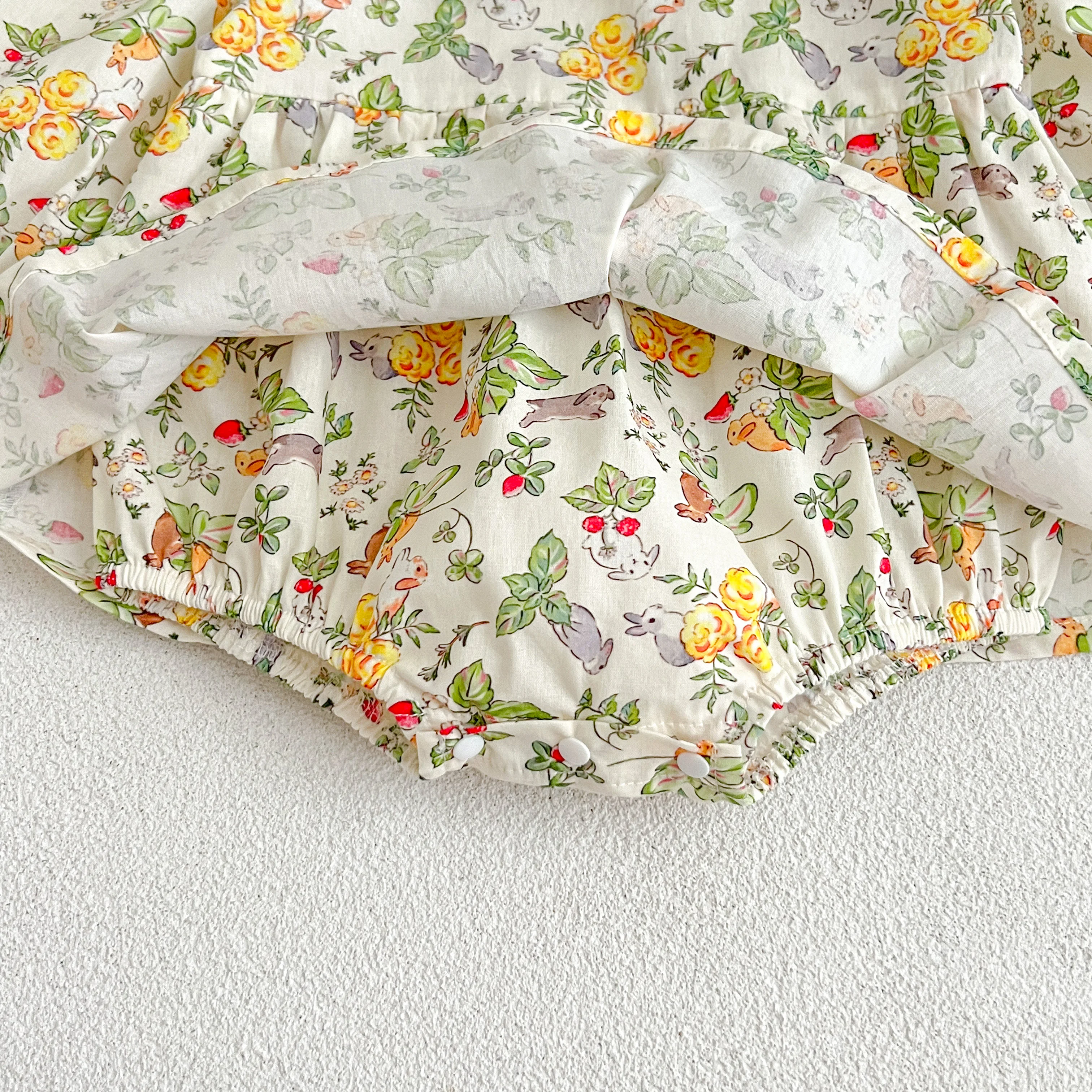 Familien look Frühling Blumen kleid Baby Mädchen bestickt Pandora Kragen Baumwoll kleid Baby Mädchen Blumen Bodysuit Schwestern Look Kleidung – Detail 23