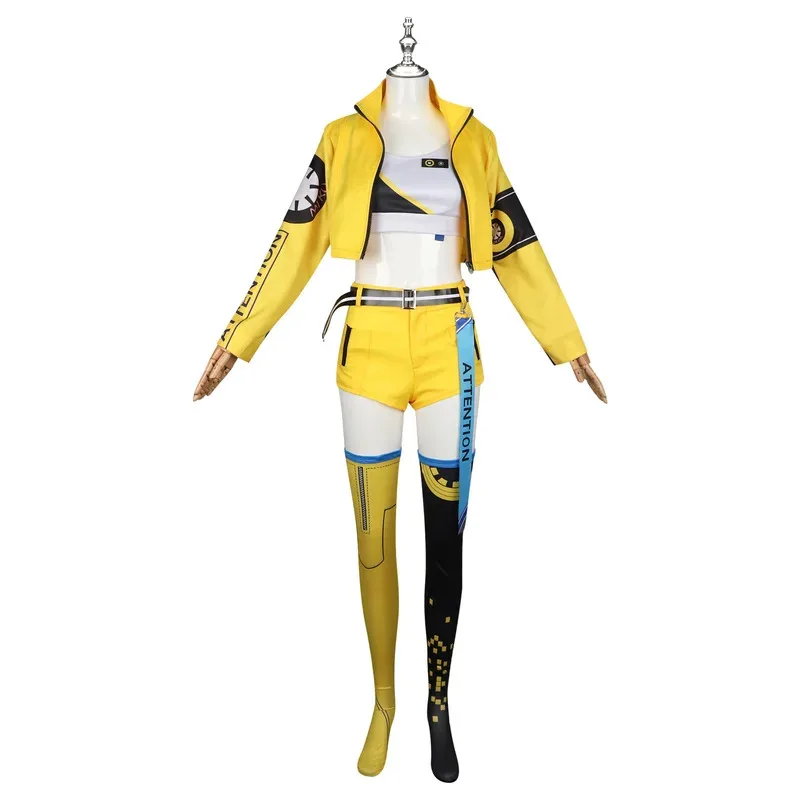 4 шт. Dive 17th Mikkuu Mikuo Anniversary Желтая униформа Косплей Костюм Proje Sek Хэллоуин Вечеринка Топ для девочек Короткий комикс ir;l5