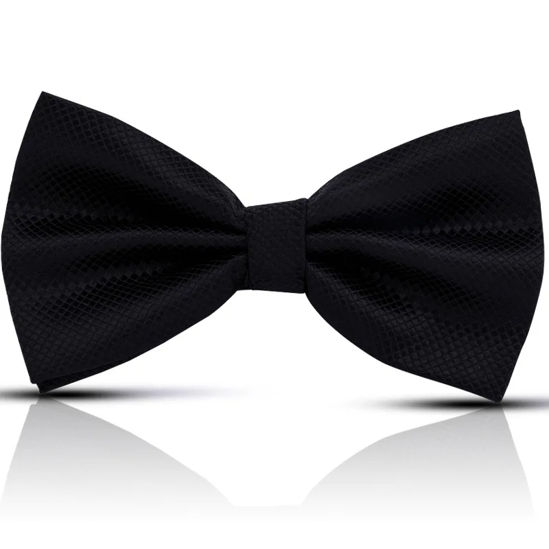 pure colour Men's Business    Suit Accessories   imitation polyester fine checked bow tie