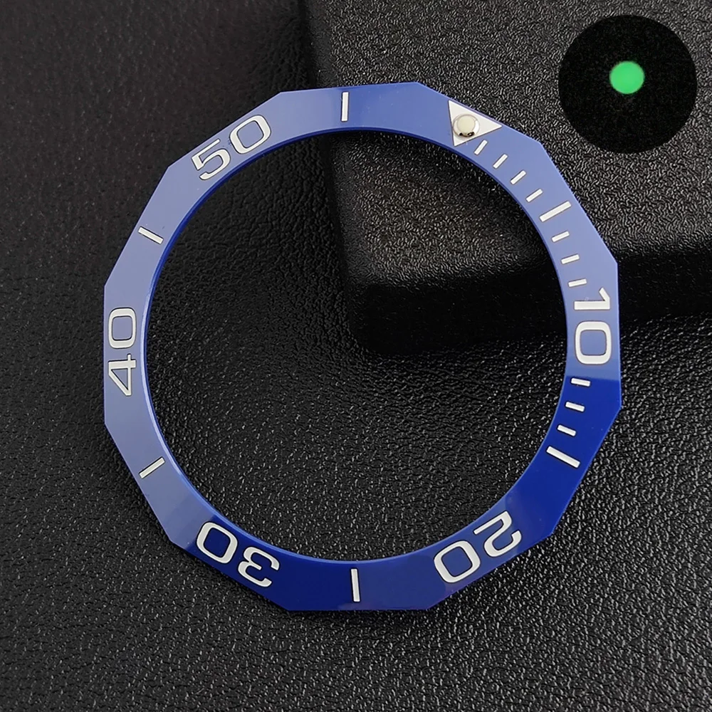 42.3*33.3mm Bezel Sloping Luminous Ceramic Bezel Insert Replacement fit TAG HEUER AQUARACER automatic watch WAY201