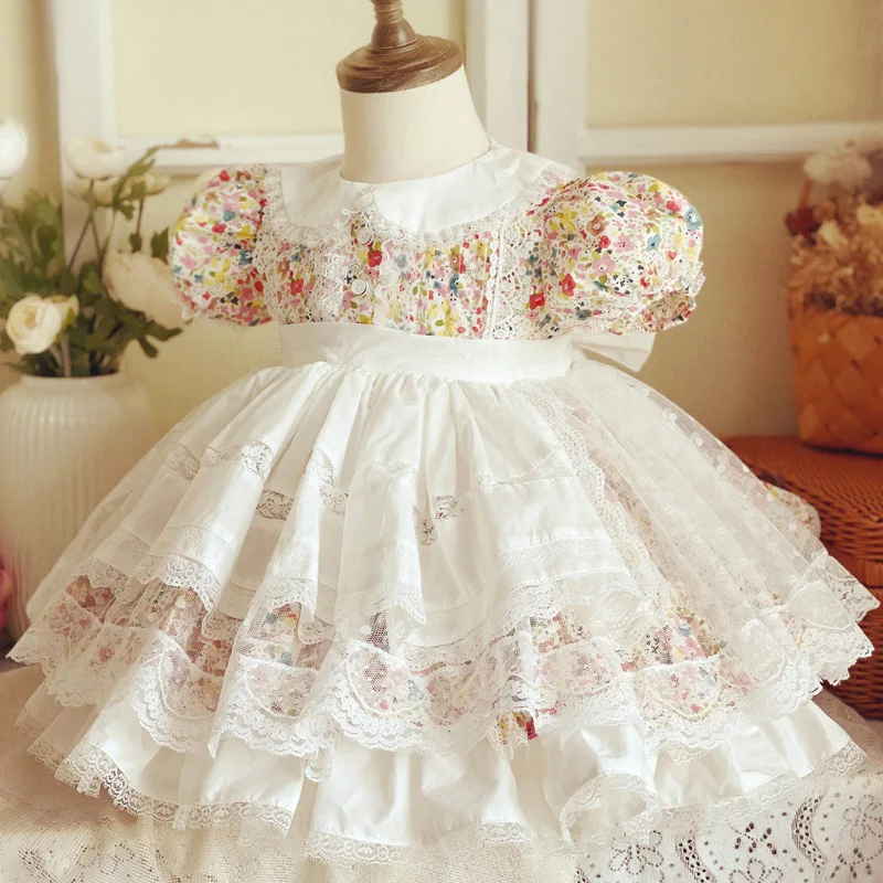 Children\'s clothes Spanish girl\'s dress summer lace dress fairy princess Lolita baby girl dress 2-12 years birthday party outfit