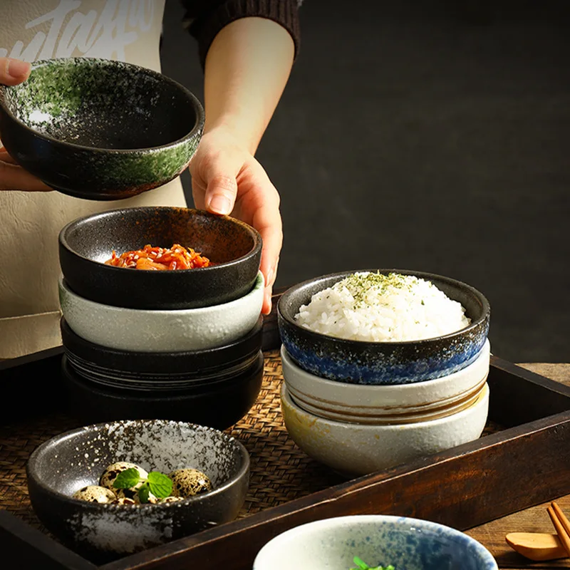 Japanese Ceramic Bowl Creative Commercial Dessert Soup Bowl Household Millet Rice Bowl Korean Restaurant Table Single