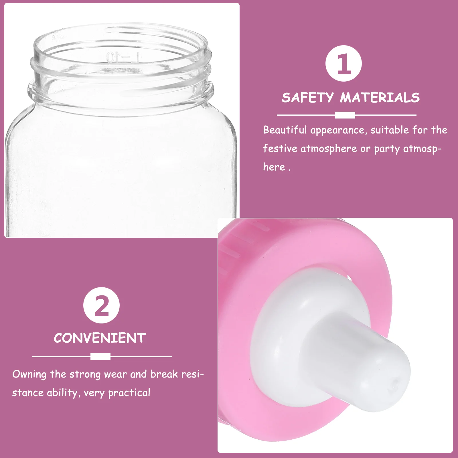 

12pcs Pink Mini Feeder Candy Bottles 10Cm Height 4Cm Diameter Plastic Baby Shower Favors Gift Box Party Decoration Treat