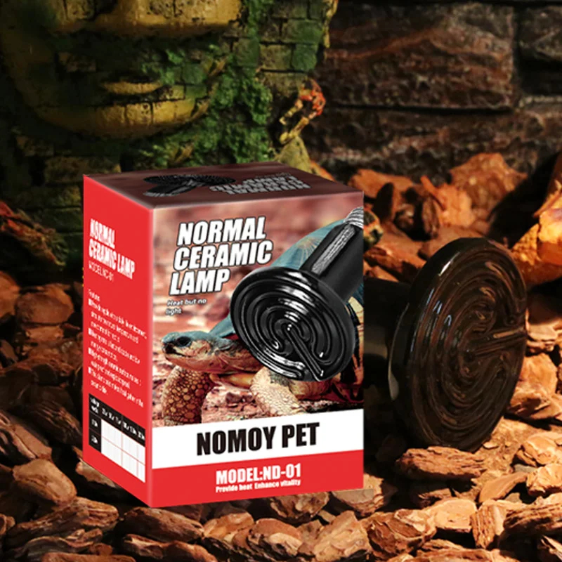 Reptile Pet Lamp No Light Far Infrared Heat Lamp Black Ceramic E27 Pet Warmer Bulb Lizard Snake Turtles Terrarium Habitat Lights