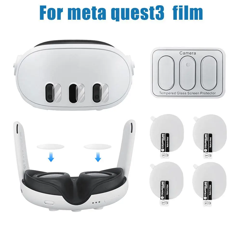 Camera Lens Protector para Meta Quest 3, vidro temperado, filme de proteção anti-risco, acessórios para lentes VR, N9C7