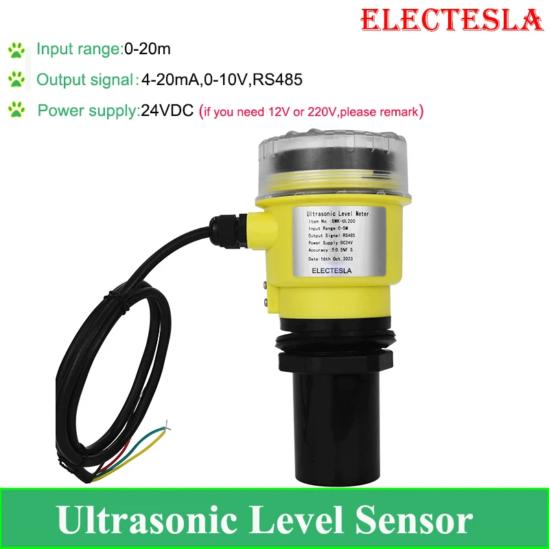 Ultrasonic Water Tank Sensor 3m 5m 10m Level Meter 4-20ma Level Transmitter