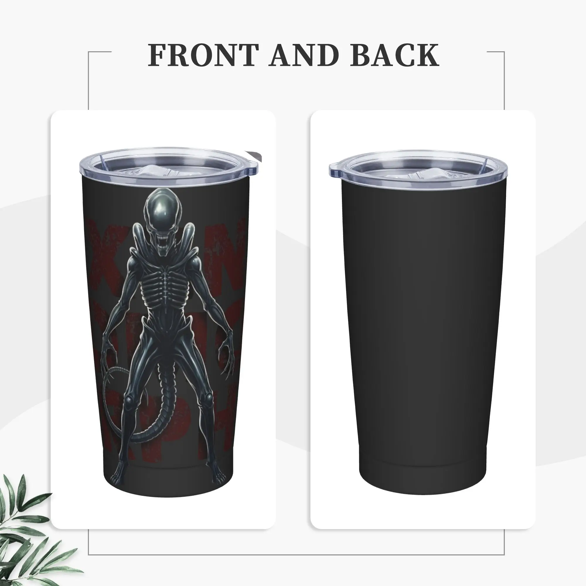 Horror Isolation Game Alien Stainless Steel Tumbler With Straws  Camping Thermal Mug 20oz Cold Drink Mugs Cup
