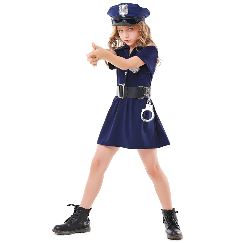 Cosplay Policewoman Dress Children's Career Experience Clothing