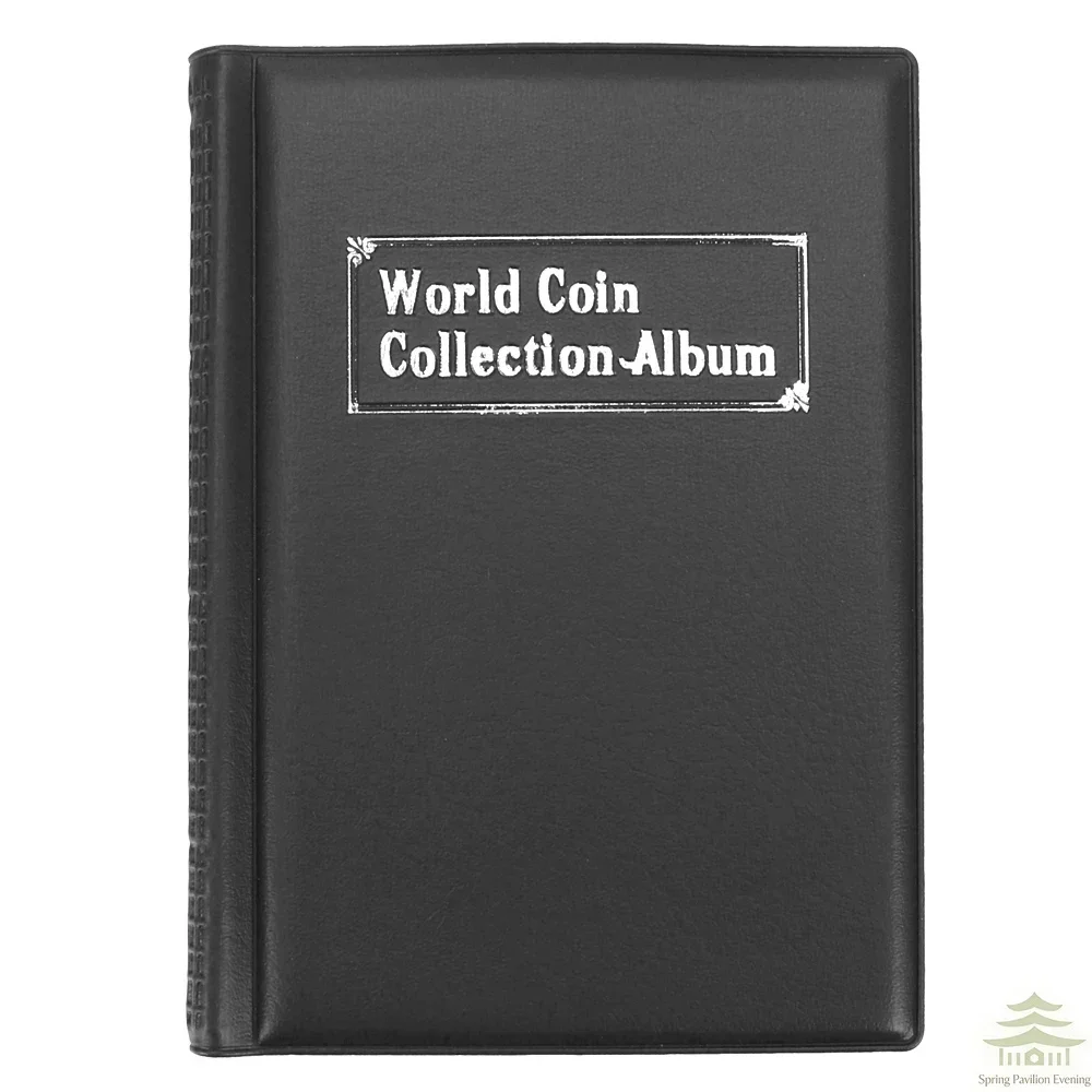 Álbum de Colección de Monedas de Cuero Sintético PU con 120/60 Bolsillos, Organizador de Monedas, Bolsas de Almacenamiento con Película de PVC