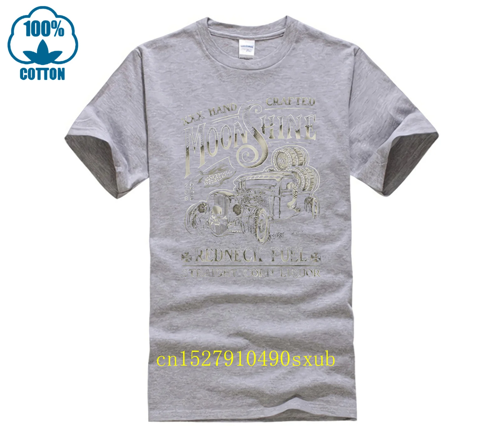 Hot Rod Moonshine Redneck Fuel T-Shirt Herren Oldtimer Rebel Whiskey 2020 New Mens Summer Short Sleeve