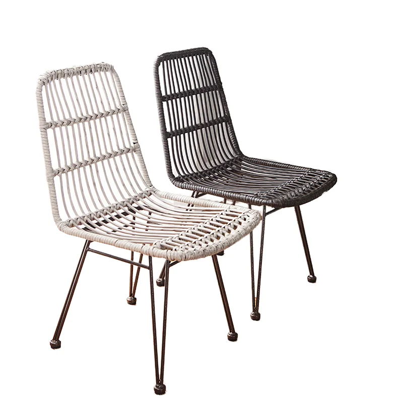 Hot Selling Outdoor Patio Coffee Shop Dining Chair Aluminium Frame Rattan Chair