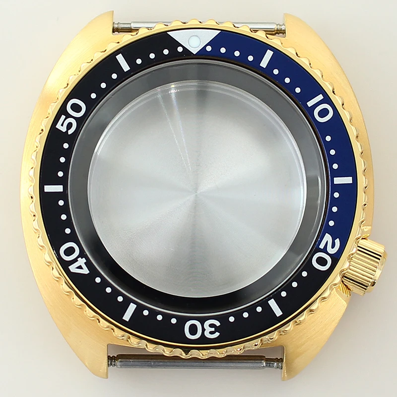 Gold PVD 45mm Watch Case NH35 Watch Replacement Accessories Sapphire Glas For NH35 NH36 NH34 NH38 4R36 Movement Modified Abalone