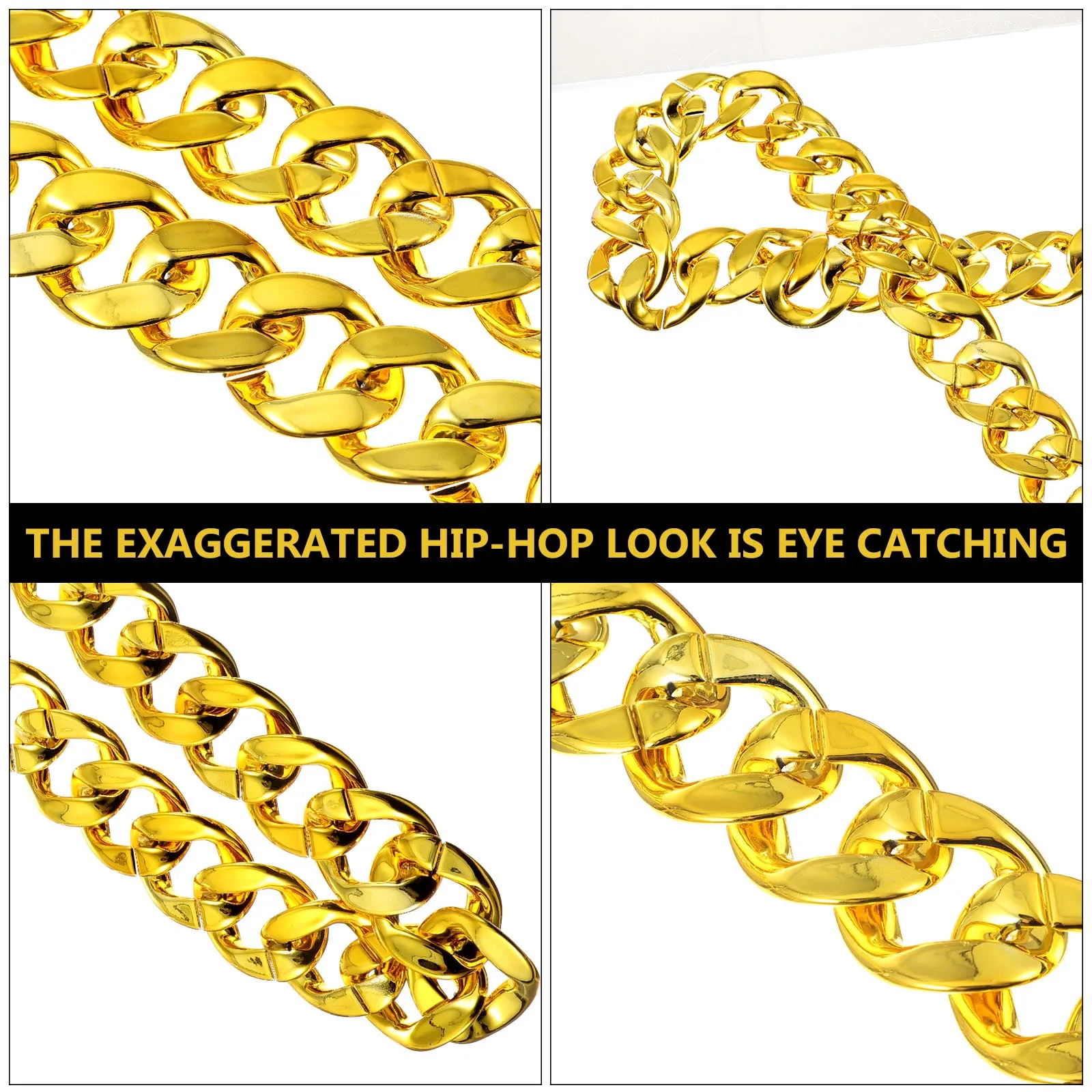 

Gold Plated Necklace For Women, Heavy Chain Choker, Stylish Hip Hop Jewelry, Retro Exaggerated Neck Chain Decor, Party