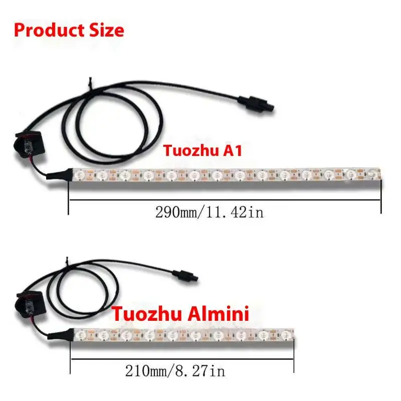 

1Pcs Magnetic Installation Aluminum Alloy LED Strip For Bambu Lab A1/A1 Mini LED Light Bar Kit DIY Accessories