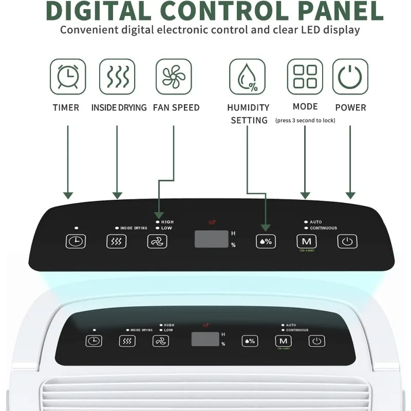 Shinco-deshumidificador Energy Star para el hogar, dispositivo con manguera de drenaje, eliminación automática de humedad con Sensor de humedad ajustable, 120 Pints, 6.000 pies cuadrados