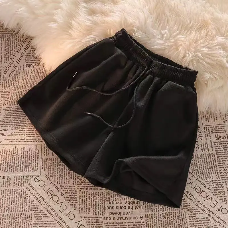 2024 New Women Casual Drawstring Sports Shorts Summer Thin High Waist Yoga A-line Shorts Loose Women Running Straight Trousers