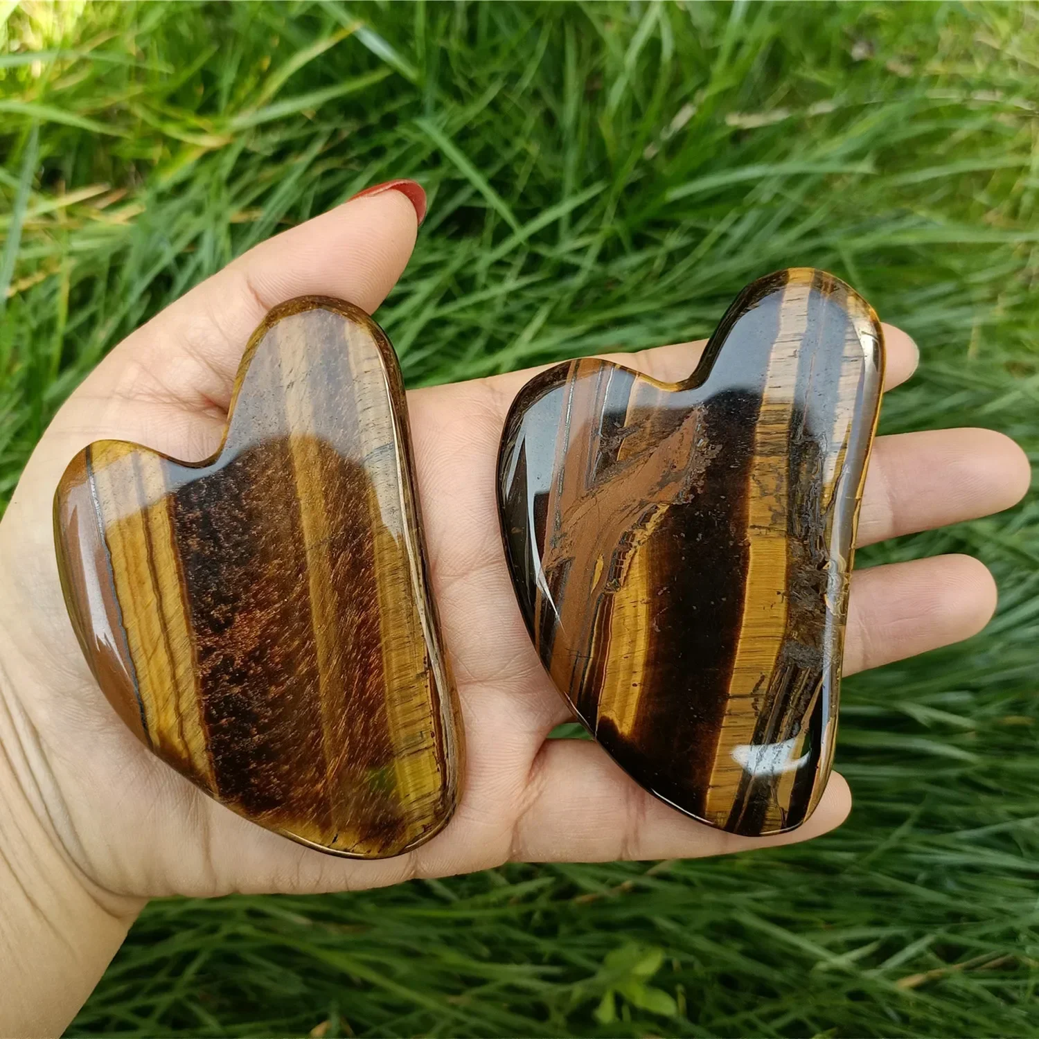 

Натуральный тигровый глаз Guasha, красивый массажер, инструменты для скребка лица, скребок для шеи, лица, массажный инструмент против морщин, расслабляющий инструмент, спа-камень