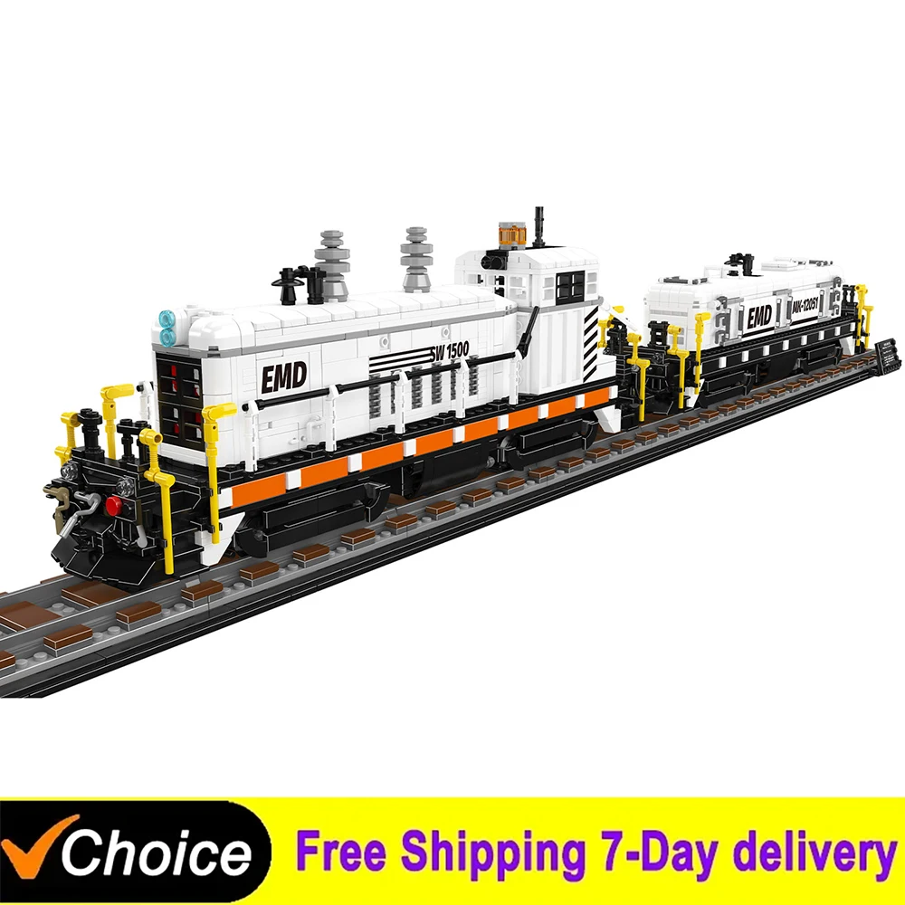

2462 детали: Технический конструктор «Дизельный локомотив EMD SW1500» для американских железнодорожных грузовых поездов. Строительные блоки, игрушки, коллекционный набор для взрослых, подарок для самостоятельной сборки.