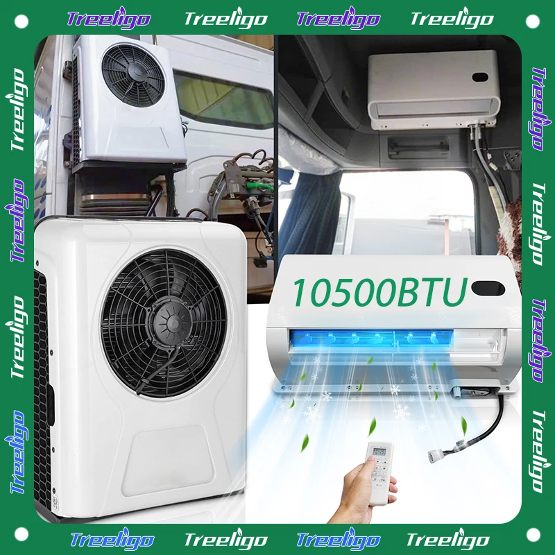

Treeligo 10500 BTU Truck Electric Parking Air Conditioner 12V Bus RV Caravan Camper Van Refrigeration Split Air Conditioning 24V
