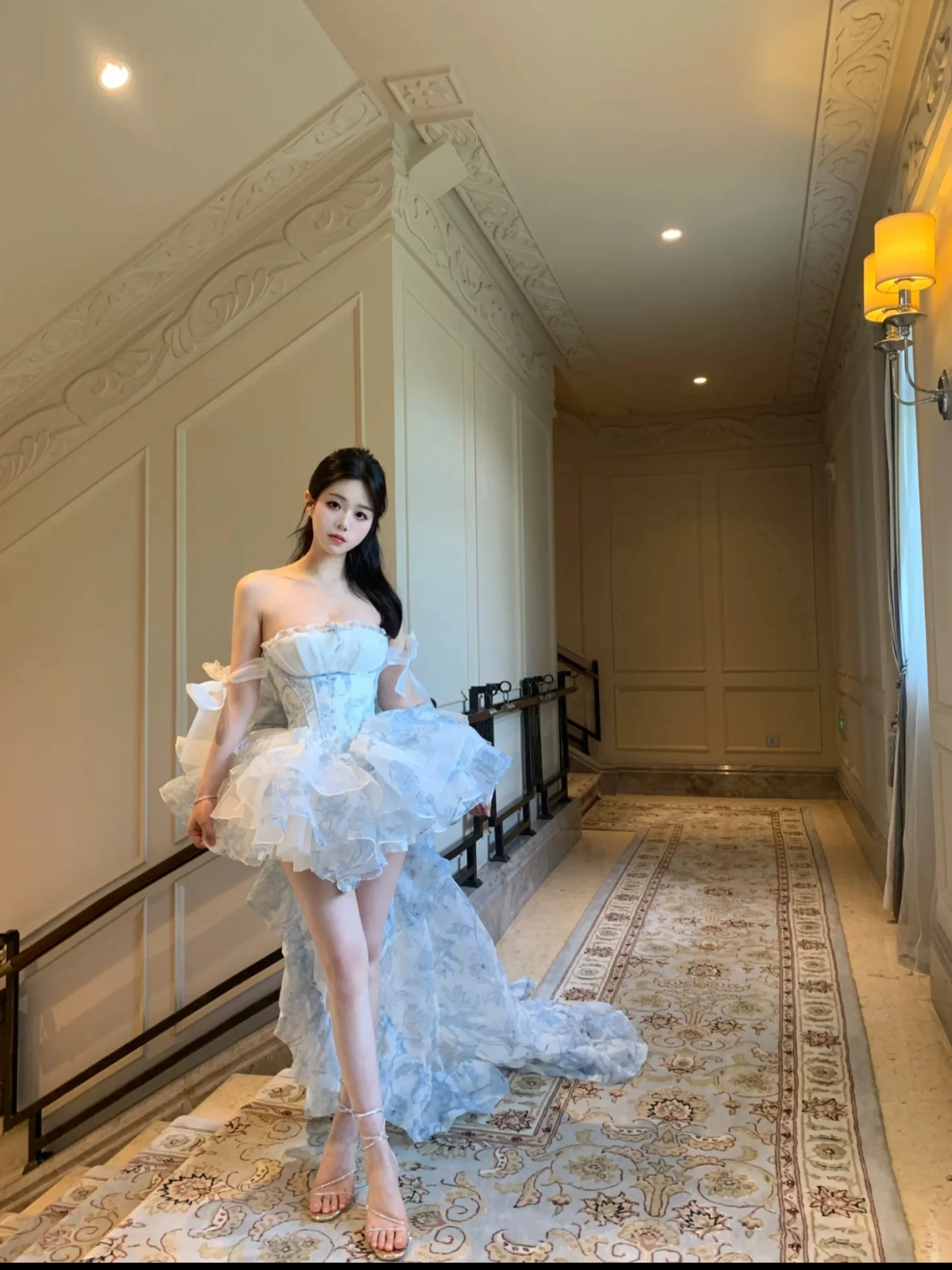 Princ Sle-Kleid mit Schleppe, Feen-T-Or-Rock, sanftes Trägerkleid für Damen, Frühling, Sommer, Herbst, Alltagskleidung