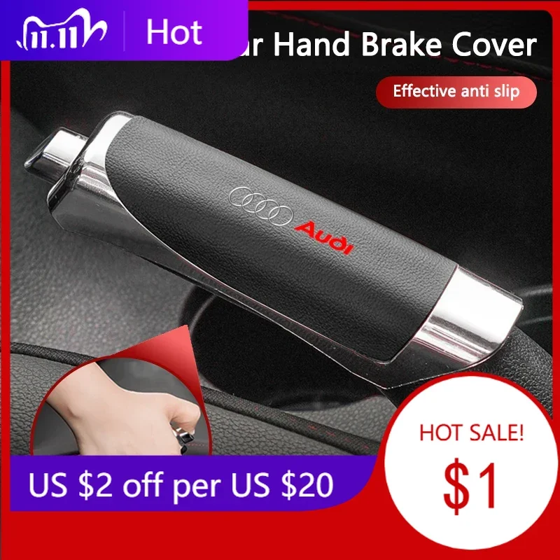 2025 حار 1 قطعة تصفيف السيارة غطاء فرامل اليد فرملة اليد قبضة حامي الحال بالنسبة لأودي Sline A3 A1 A4 B8 B7 A5 A7 A8 B9 B6 C6 Q2 Q3 Q5 #2