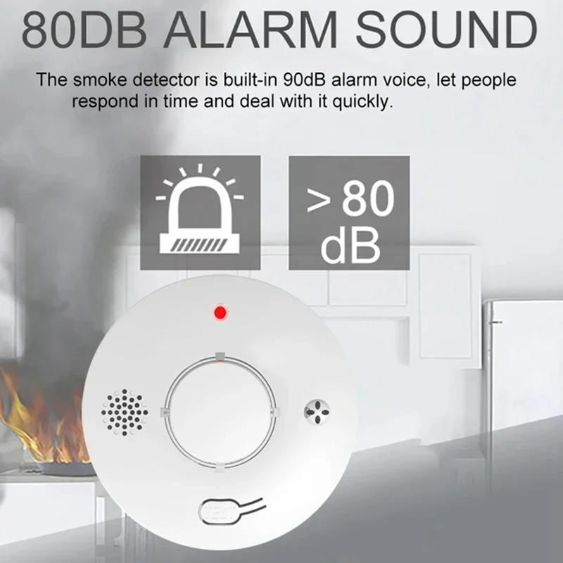 Tuya Smoke Alarm Fire Protection Smoke Detector Smokehouse Combination Fire Alarm Home Security System