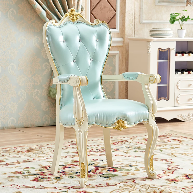 Europäischen Massivholz Esszimmer Stuhl Prinzessin Faul Thron Luxus Lounge Stuhl Mode Schmetterling Ergonomische Muebles Eingang Möbel