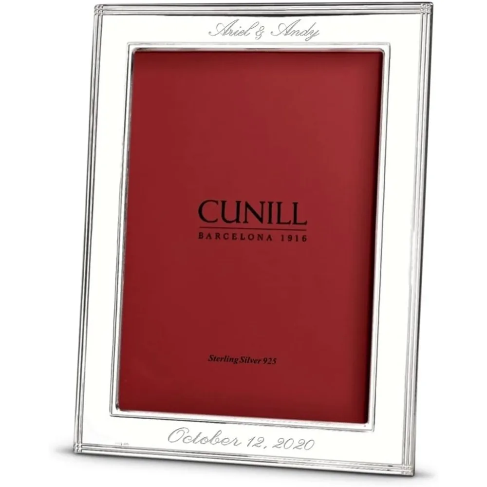 Personalized Sterling Silver Picture Frame, Madison 8x10 Engraved Frame, Custom Engraved Frame, Mahogany Wood Back Fast shipping