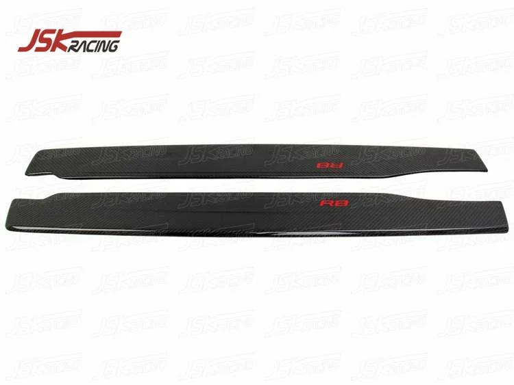 OEM STYLE CARBON FIBER DOOR SILL SCUFF PLATE WITH RED LOGO FOR 2008-2015 R8 V8 V10