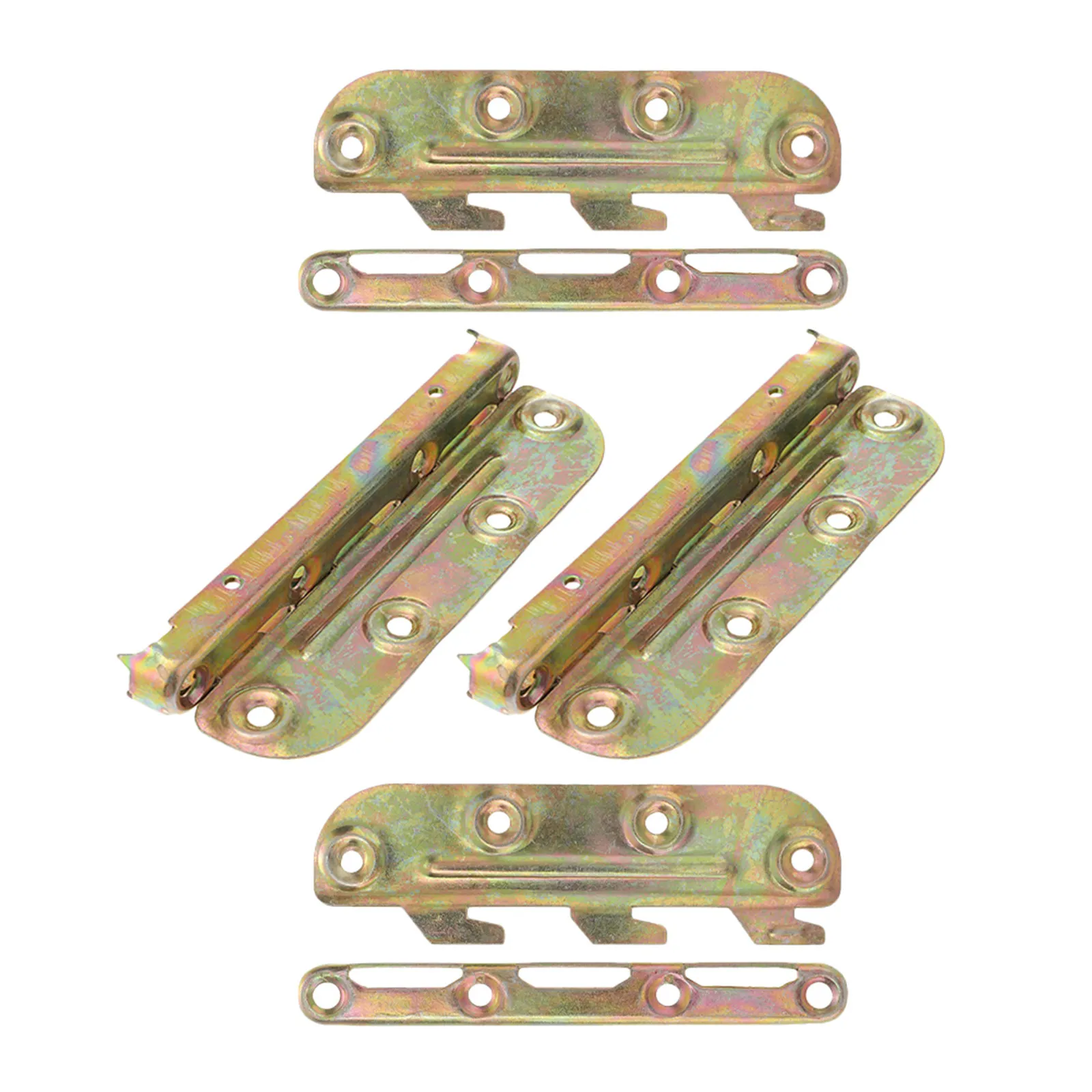 4Pcs Bed Frame Brackets Adapter Extended Metal Bed Rail Brackets Stable Headboard Footboard Connector Furniture Hardware