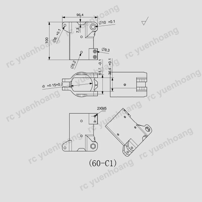 1 SZTUK 60mm 7075 Składane ramię ze stopu aluminium Obciążenie 50 kg Wzmocnienie Składane złącze rury węglowej do drona RC Plant UAV