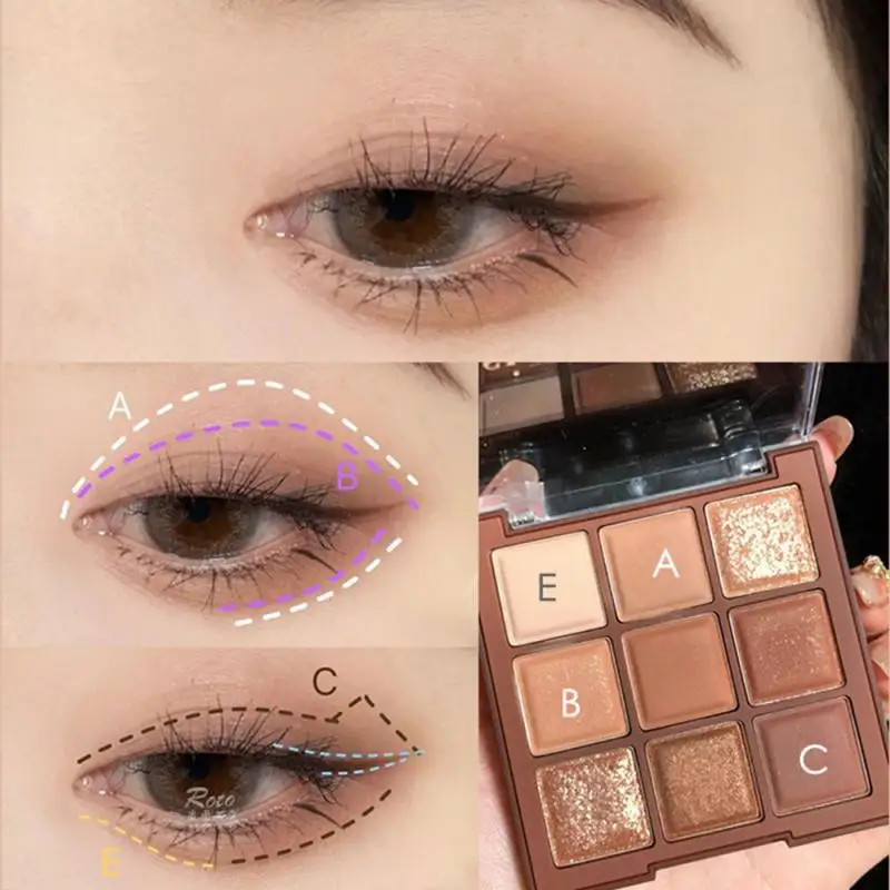 9/16 Colors Pearlescent Matte Chocolate Eyeshadow Palette Eye Shadow Shiny Lasting Korean Glitter Eyes Makeup Cosmetics Gift