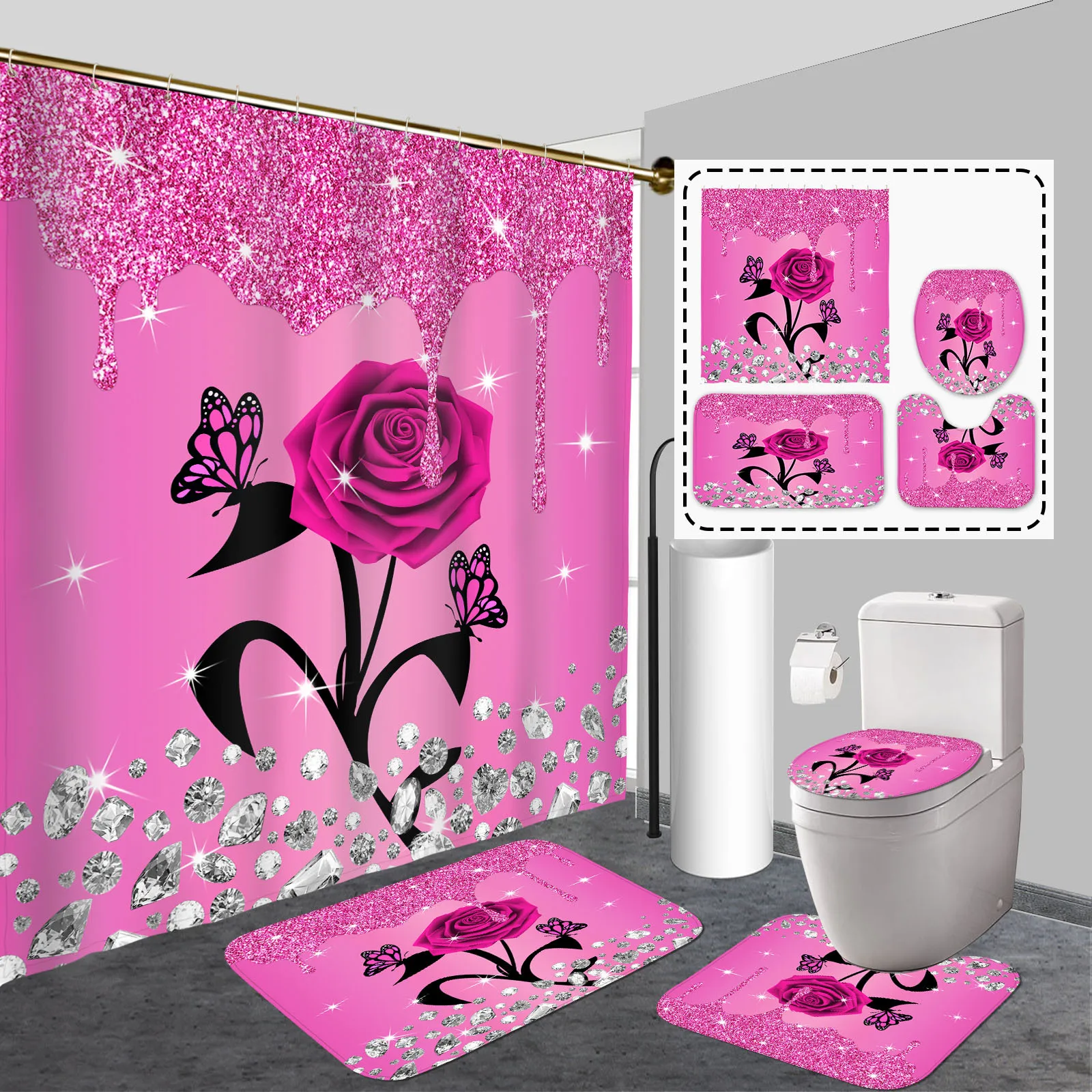 

Bathroom Four-Piece Set: The Perfect Choice for Quality Enthusiasts Seeking Ultimate Comfort and Style with a Romantic