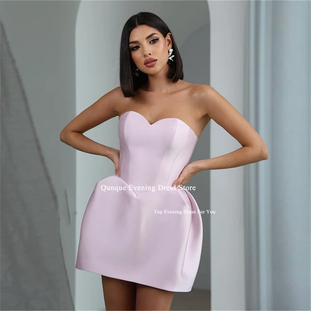 Qunque Fuchsia Vestido Festa Homecoming Dresses Off Shoulder A-line Sweetheart Party Mini Cocktail Dress Abendkleider Customized