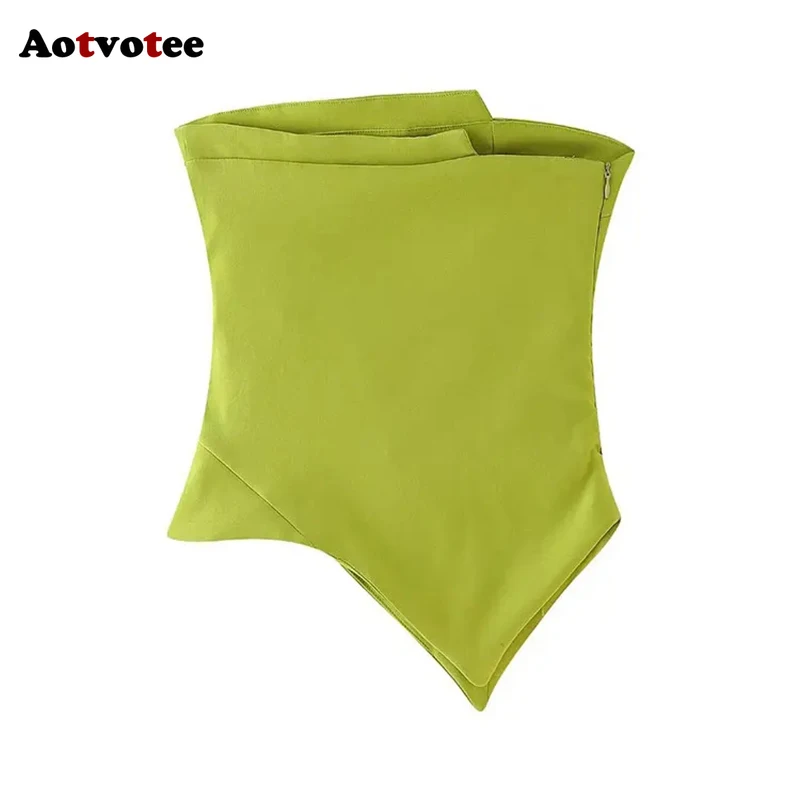Aotvotee Tanks Top for Women Strapless Off Shoulder Sleeveless Crop Top Spring Summer 2025 New Fashion Female Backless Vests