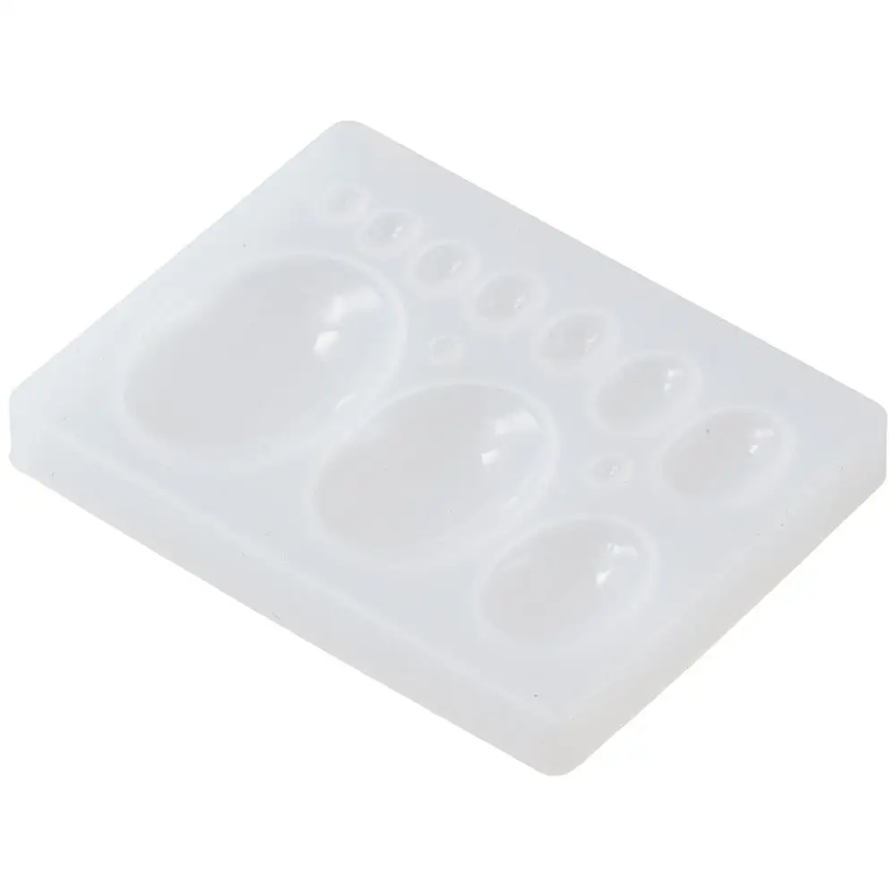 레진 몰드 실리콘 실리콘 실리콘 타원형 레진 몰드 화이트 8.5*6.5*1CM 12구멍 귀걸이 실리콘 몰드 DIY 공예 펜던트