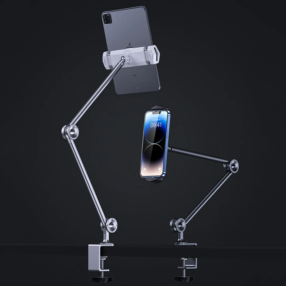 Aluminum alloy iPad Desk Mount Tablet Holder Adjustable Phone Stand for 4.7''- 13'' Drawing Pads Xiaomi Samsung Redmi Tablets