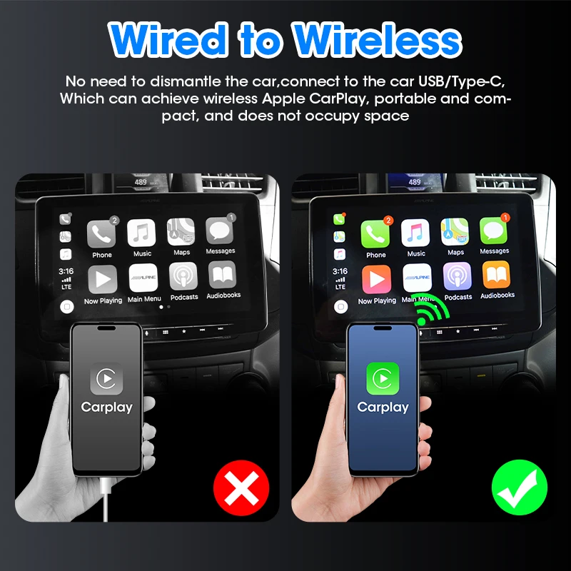 Srnubi 2in1 Android 12 System Wireless CarPlay Box Android Auto Adapt Wired CarPlay Display To Wireless Smart Box OEM Upgrade