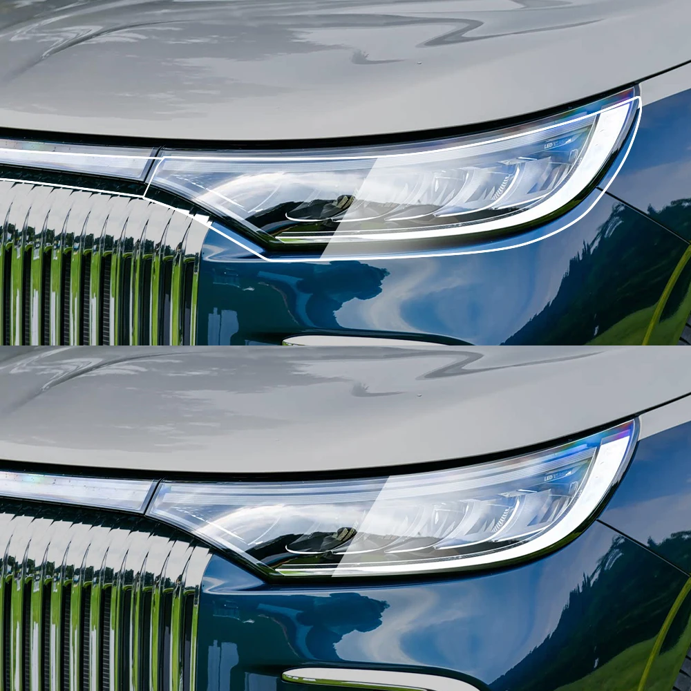 

High Gloss Smoke Black Pre-Cut Headlight Protection Film For VOYAH DREAMER 2023-2026 TPU PPF Kit Anti-Scratch Vinyl Wrap Cover