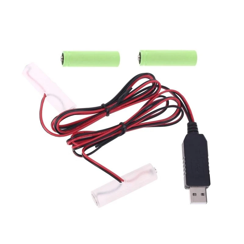 Y2GD 2in1 5V USB to 3V Dual LR6 LR03 Батарея Кабель питания Замена 2x1,5 В AA AAA Устройство устранения батарей для светодиодных