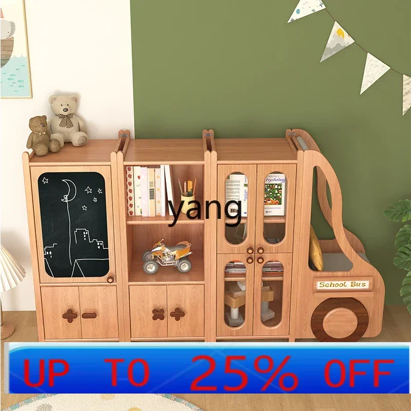 

LH all solid wood storage cabinet dustproof car baby bookshelf shelf