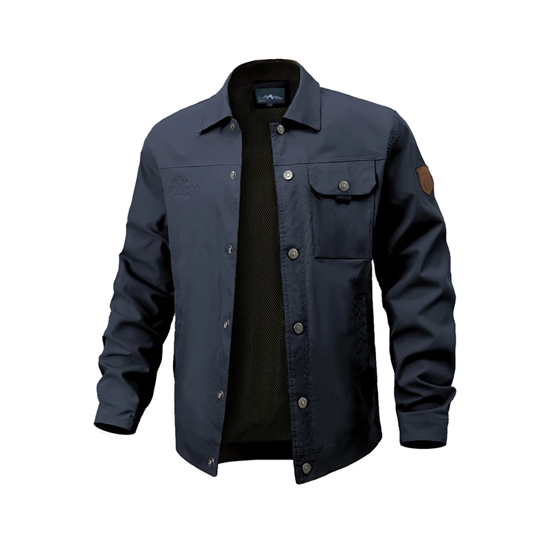 

Gorasion Spring Autumn Lapel Jackets Men Outdoor Multi Pocket Workwear Jackets Men Loose Large Sized Casual Coats Men's Clothing