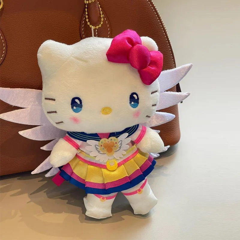 Cute Hello Kitty Plush Keychain Creative Cartoon KT Cat Cosplay Series Stuffed Toys Fashion Backpack Doll Pendant Perfect Gifts