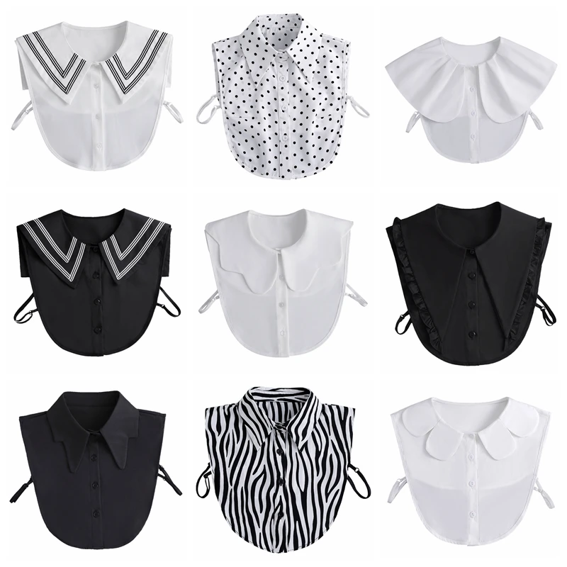 

2023 Fashion New White Fake Collar Shirt Women Faux Col Half Shirt Blouse False Collar Woman Sweater Shirt Detachable Collars