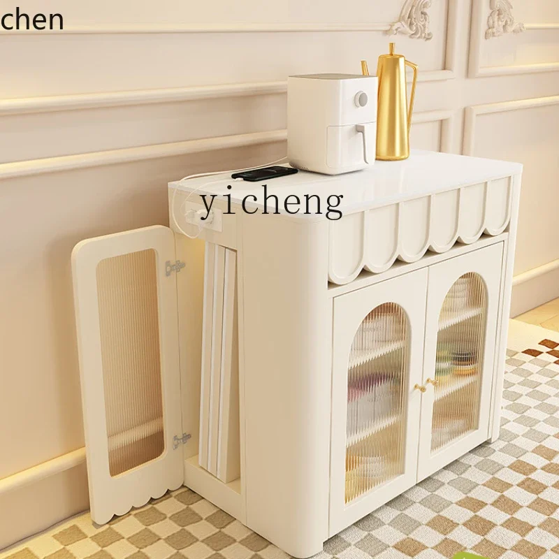 v1 Retractable Dining Table Household Small Apartment Cream Style Stone Plate Dining Tables and Chairs Set