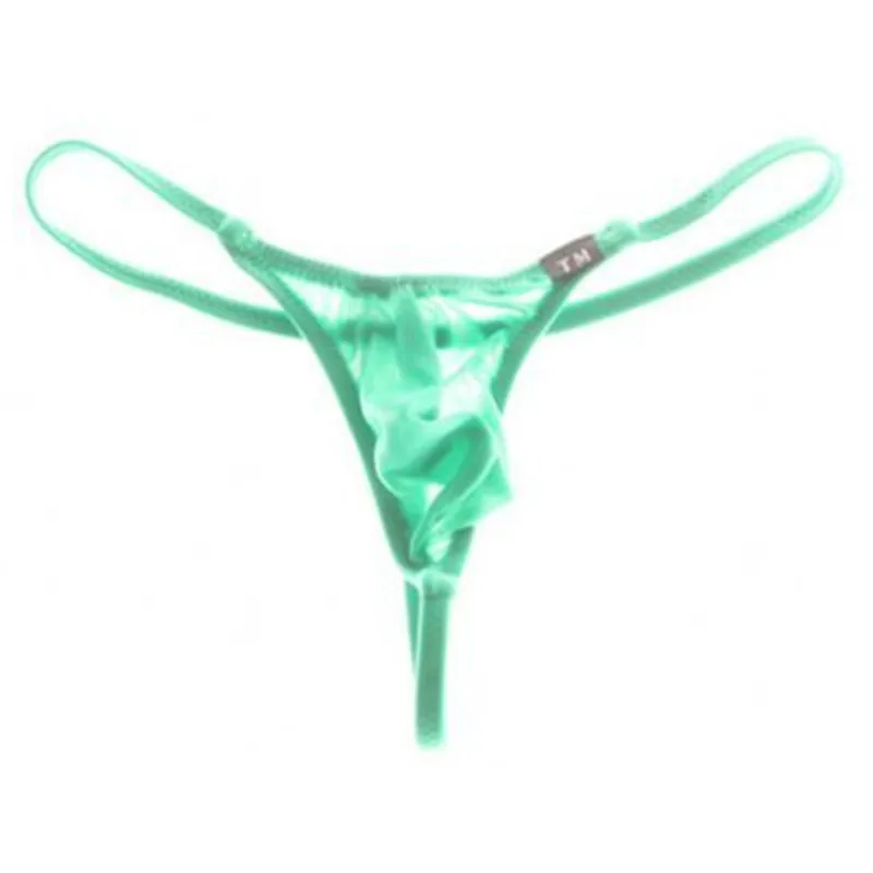 Men's Thin Nylon G-String Thong Low Waist Sheer Breathable Stretchy Underwear
