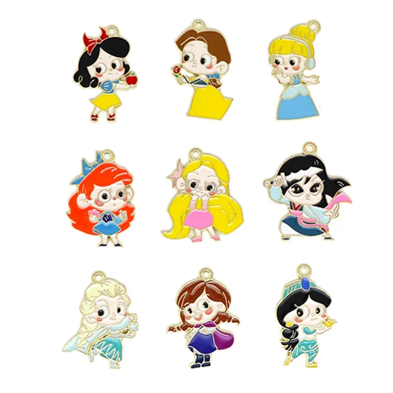 Disney Princess on The Run DIY Jewelry Accessories Apple Snow Keychain Earrings Necklace Pendant  Handmade Materials