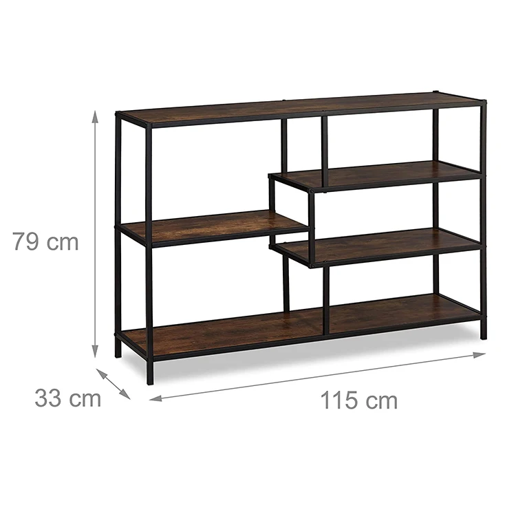 Z DU'S Modern Style Shelves Five Shelves Wooden Exterior Vintage Side Panels Furniture Living RoomZ